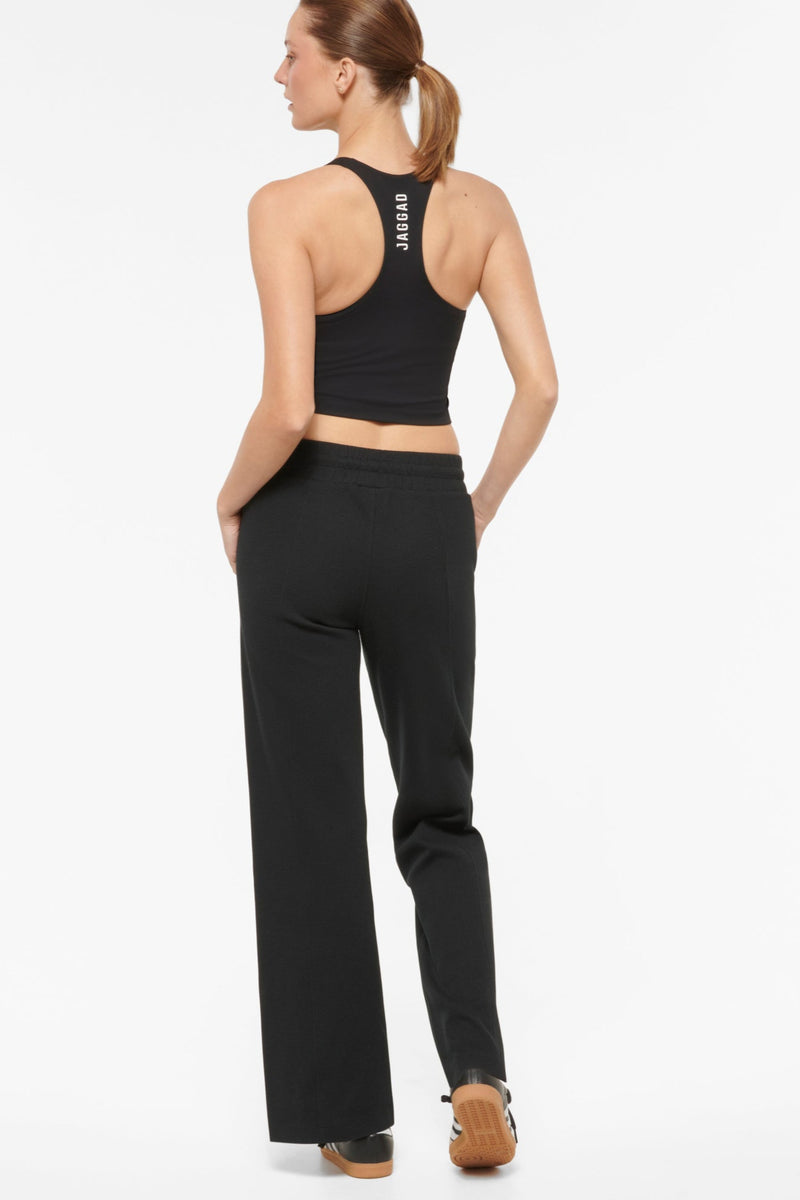 Kepler Wide Leg Waffle Pant Black