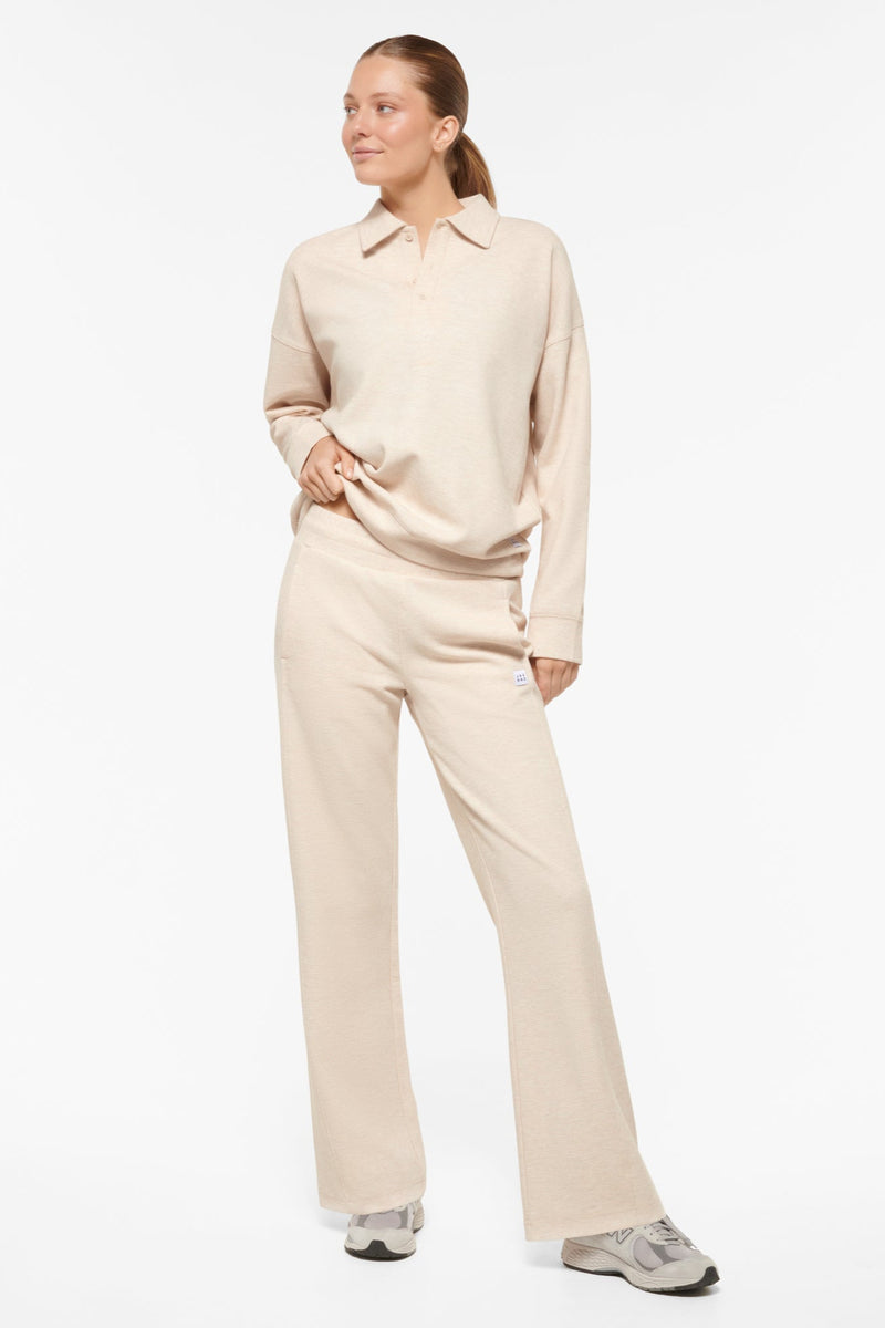 Kepler Wide Leg Waffle Pant Oatmeal