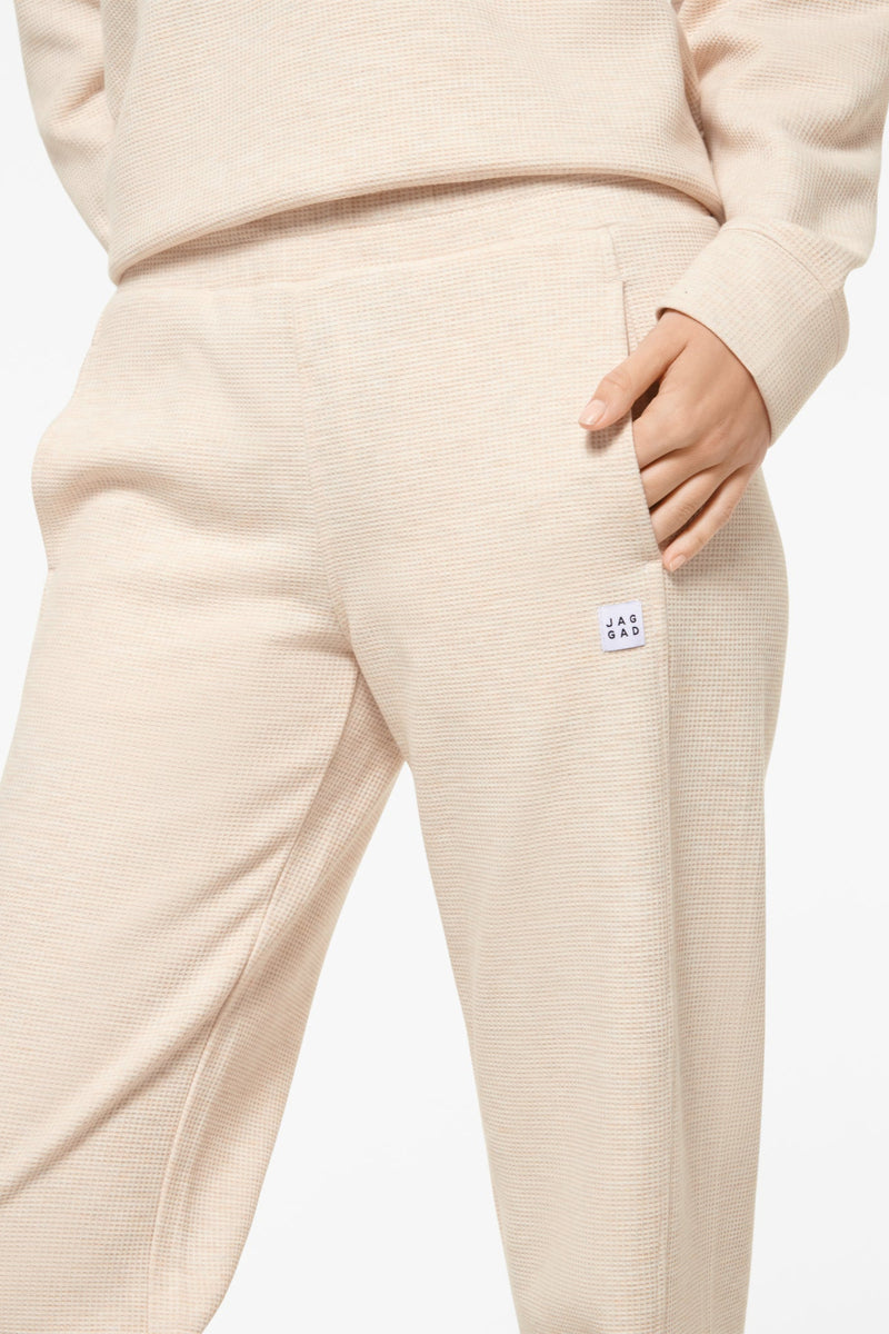 Kepler Wide Leg Waffle Pant Oatmeal