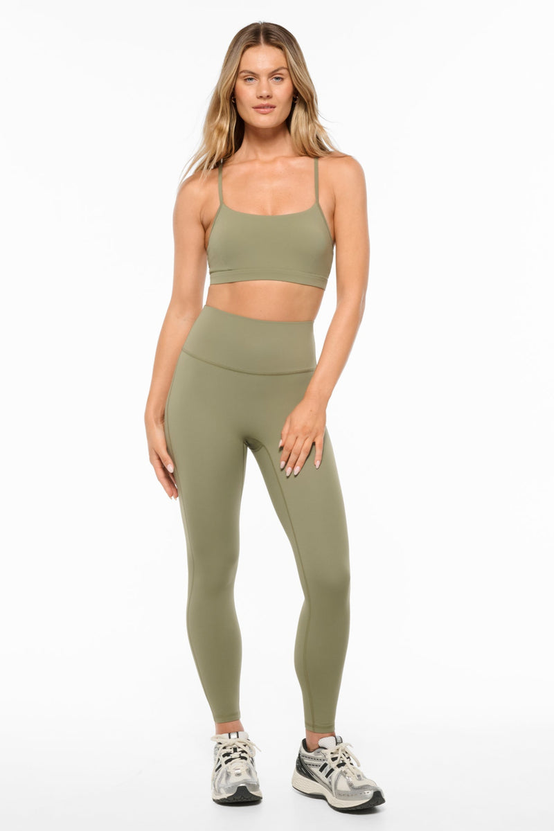 Adaption Cross-Back Crop Bra Olive