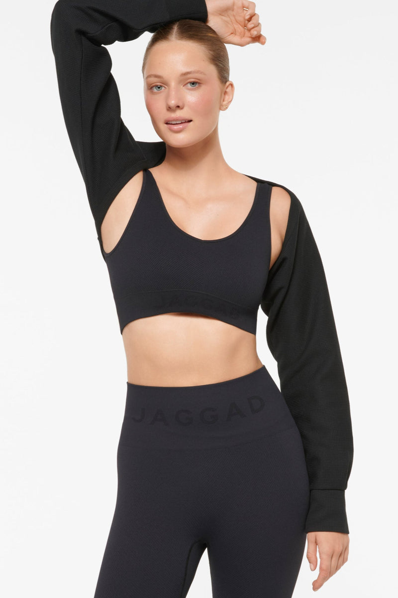 Kepler Waffle Shrug Black