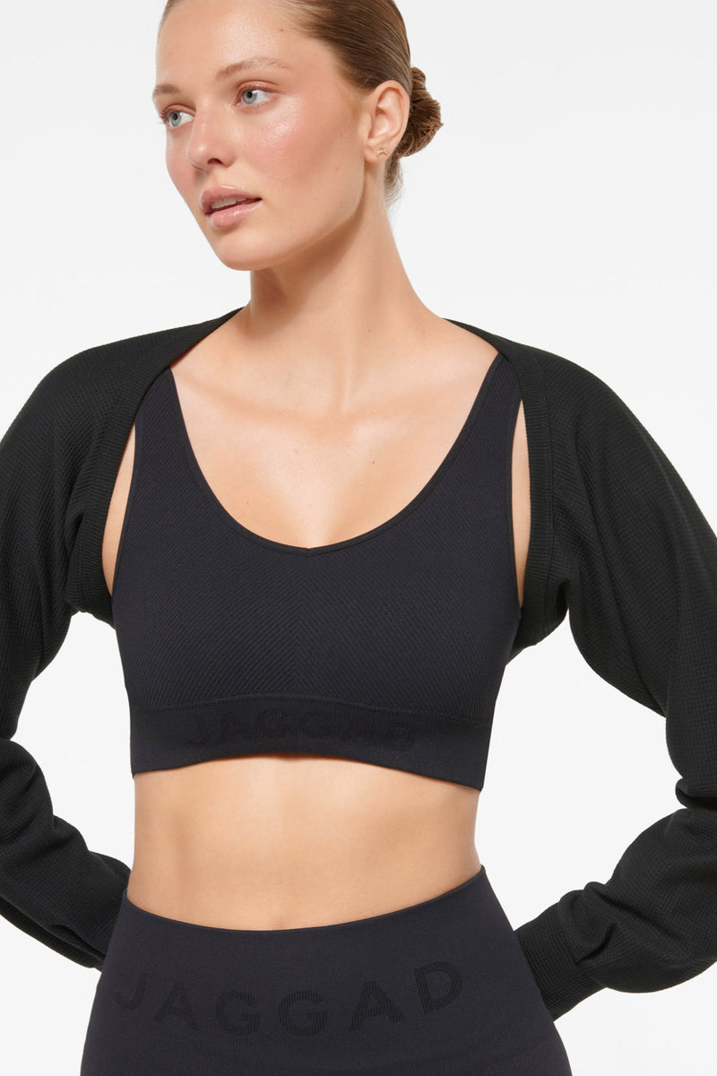 Kepler Waffle Shrug Black