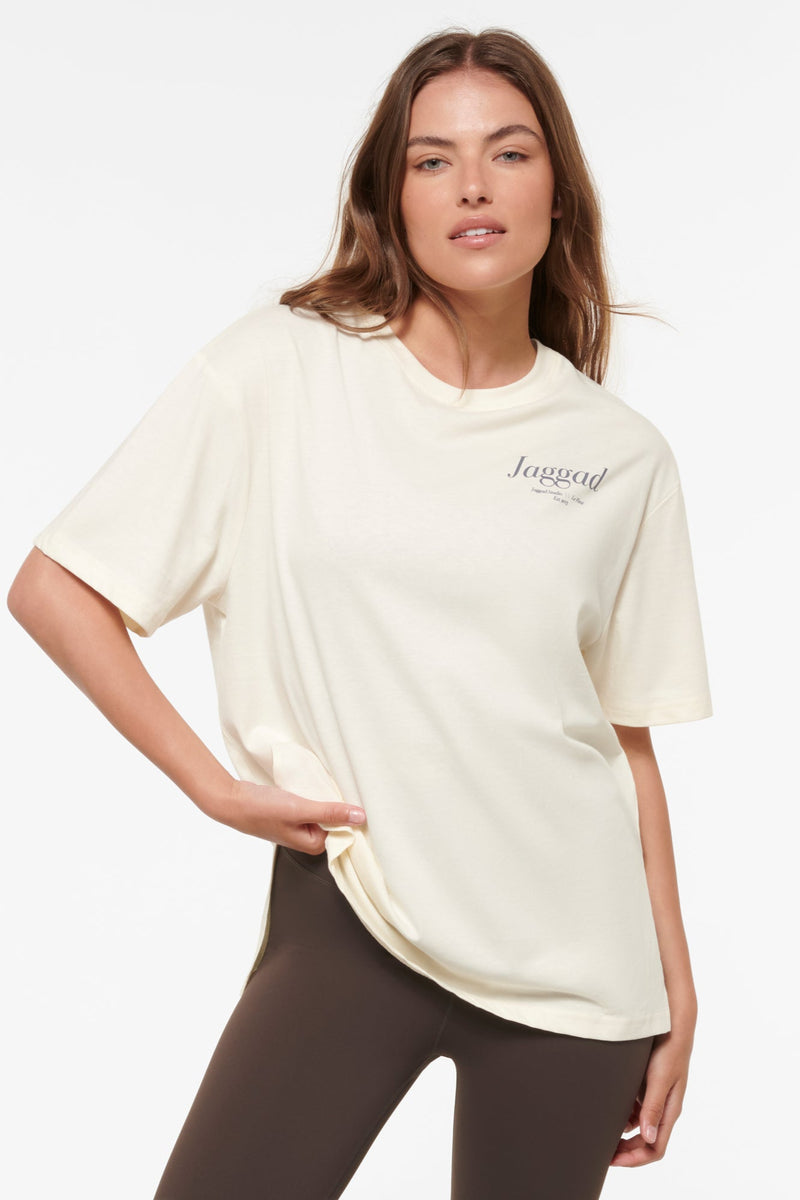 Park Ridge Oversized Split Hem Tee Swan White