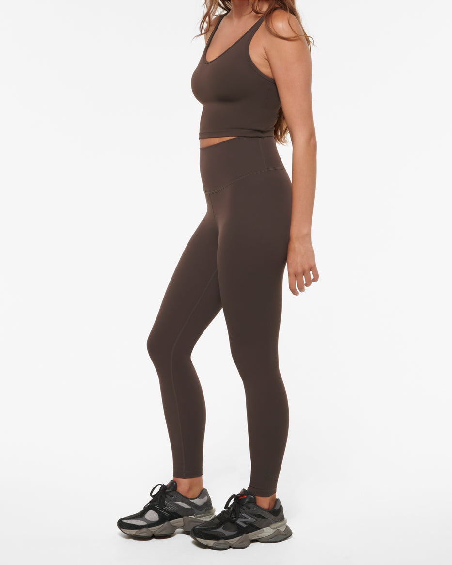 Ultimate Super High Waist Ankle Biter Ultra Flex Legging Coffee Bean