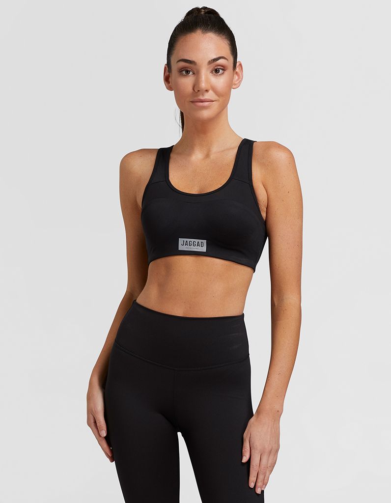 Black Moulded Crop Bra