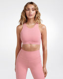 Highline Reflect High Neck Eco Crop Top / Blush
