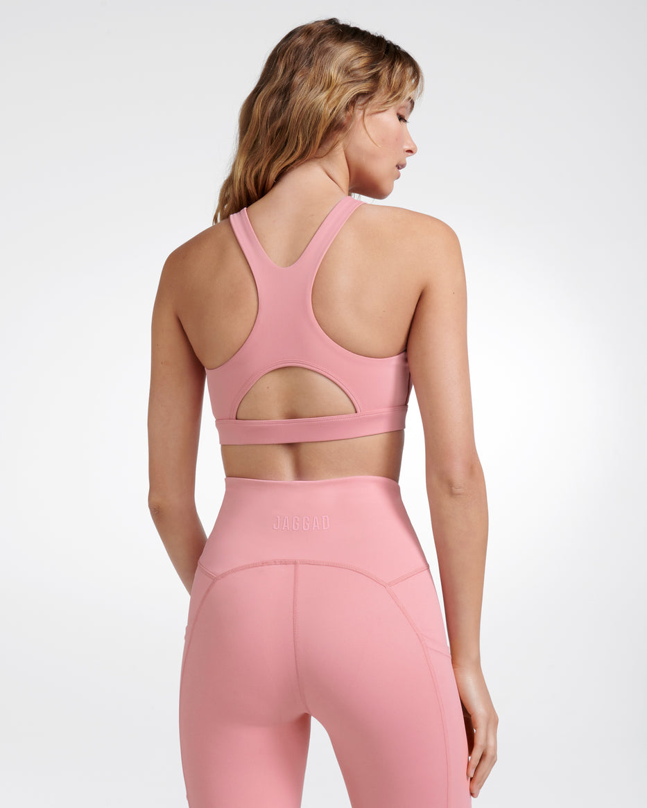 Highline Reflect High Neck Eco Crop Top / Blush