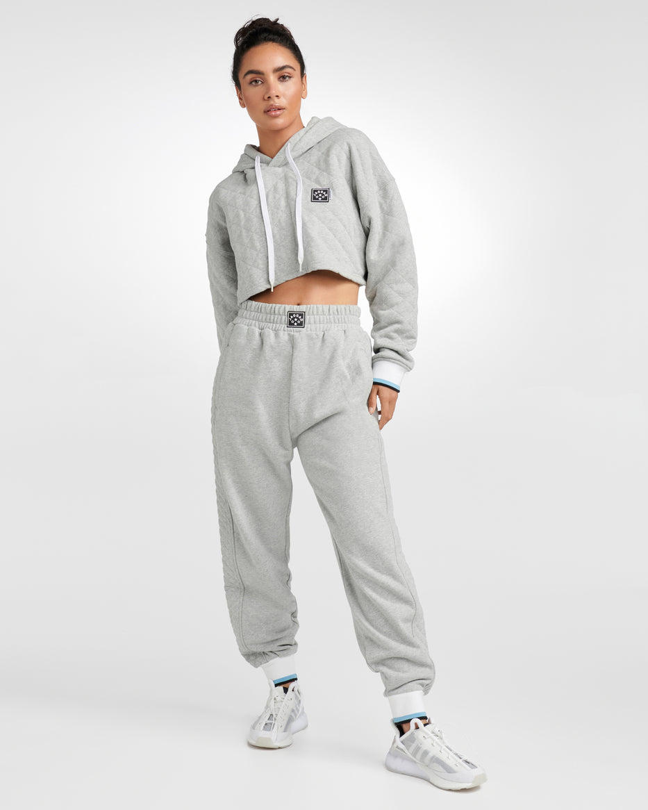 Montego Crop Quilted Hoodie