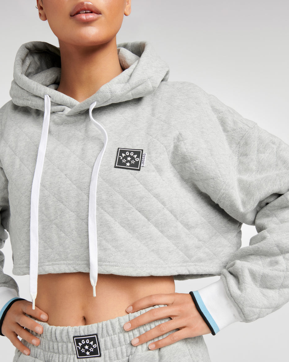 Montego Crop Quilted Hoodie