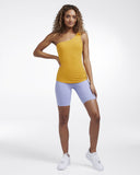 Hampton One Shoulder Rib Tank Mustard