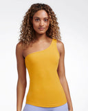Hampton One Shoulder Rib Tank Mustard