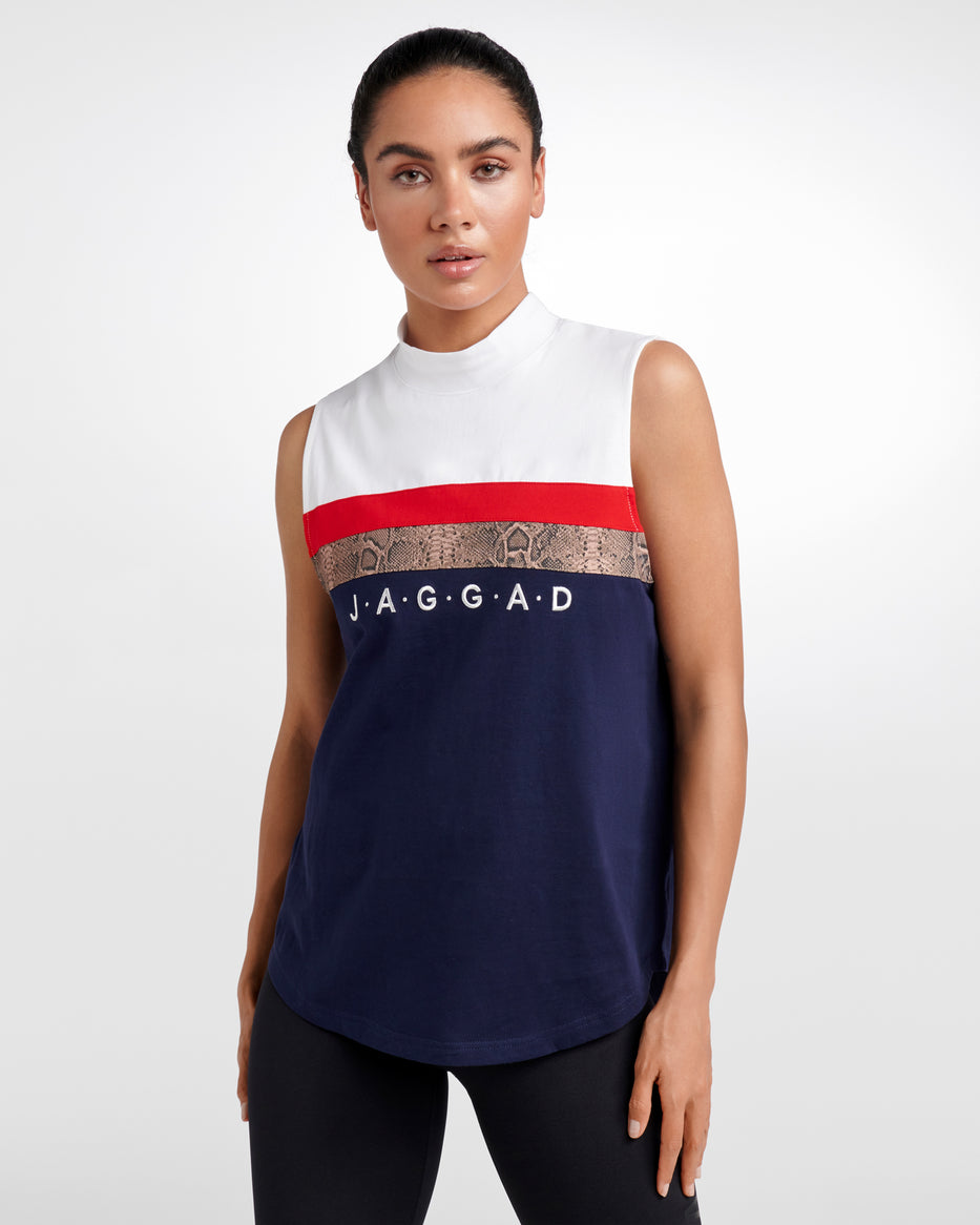 Portland High-Neck Panelled Tank