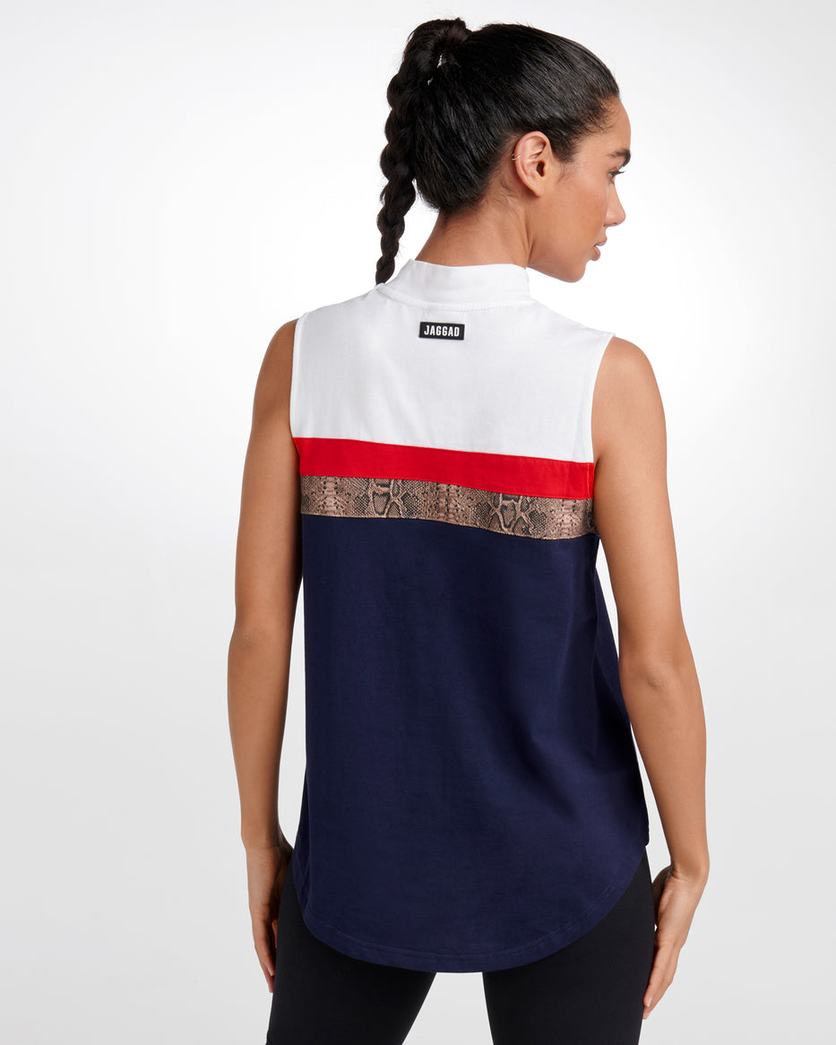 Portland High-Neck Panelled Tank
