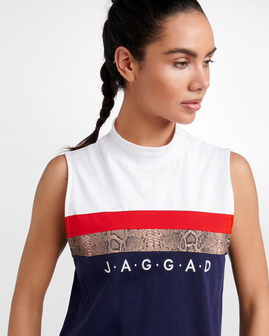 Portland High-Neck Panelled Tank