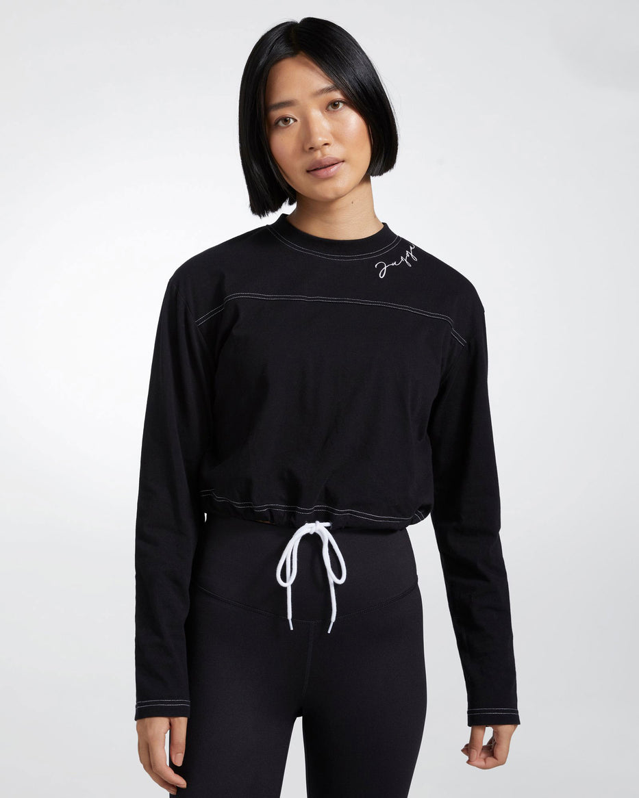 Caledonia Reflect Crop Long Sleeve Organic Cotton Top