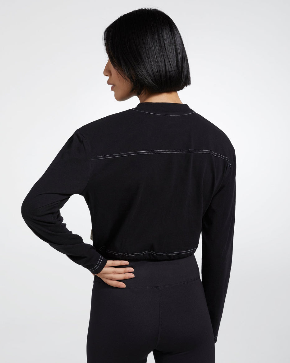 Caledonia Reflect Crop Long Sleeve Organic Cotton Top