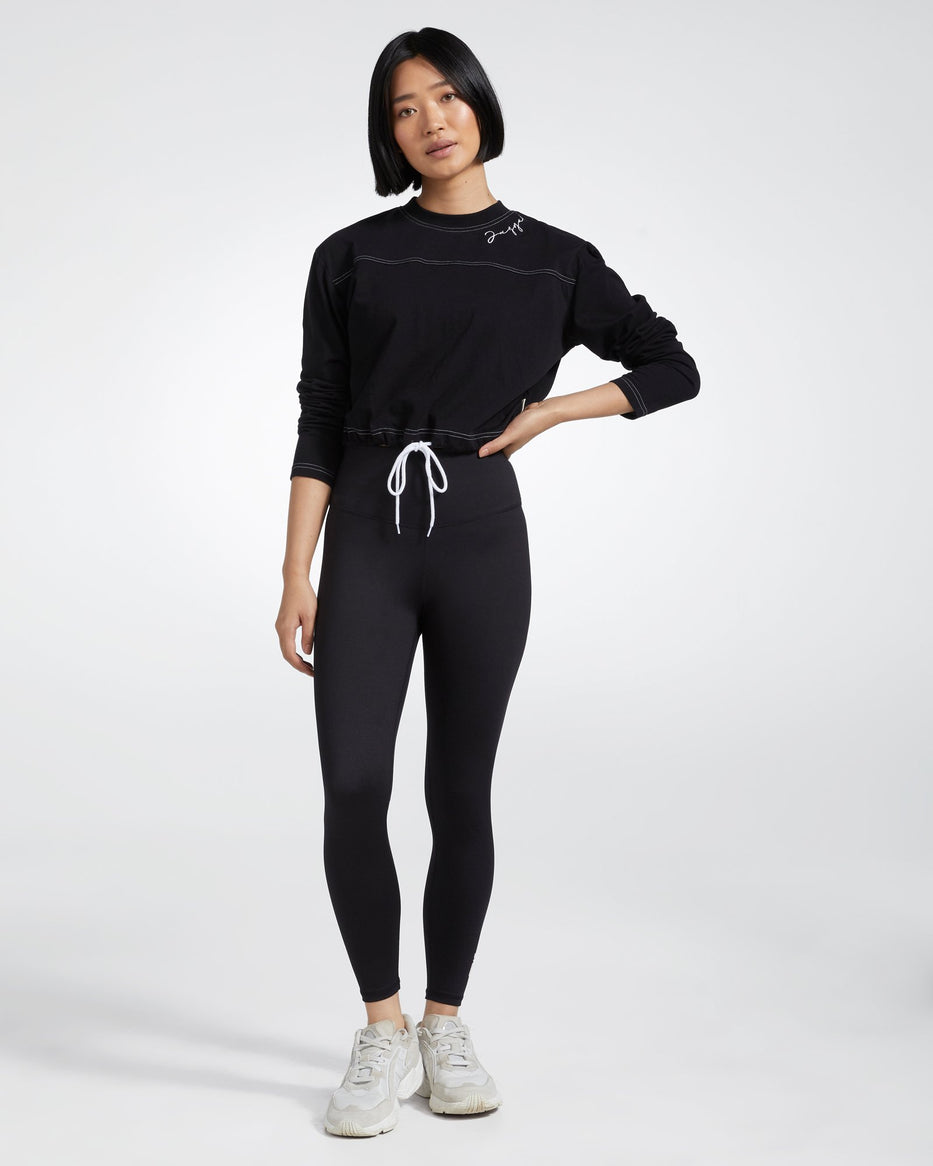 Caledonia Reflect Crop Long Sleeve Organic Cotton Top
