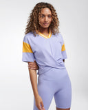 Hampton Reflect Crop Grid Iron V Neck Tee