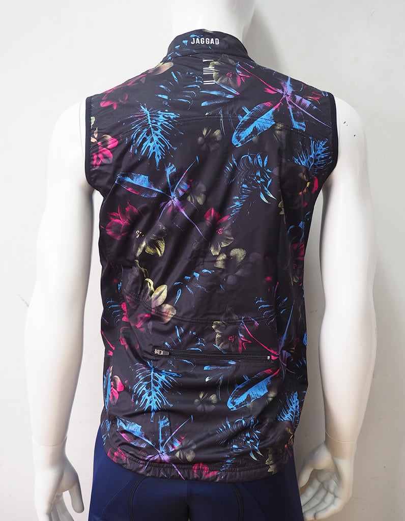 Mens Black Floral Cycle Vest