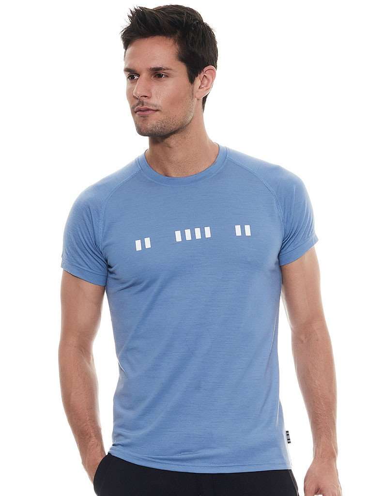 Hemisphere 8 Stripe Tee-Coronet Blue