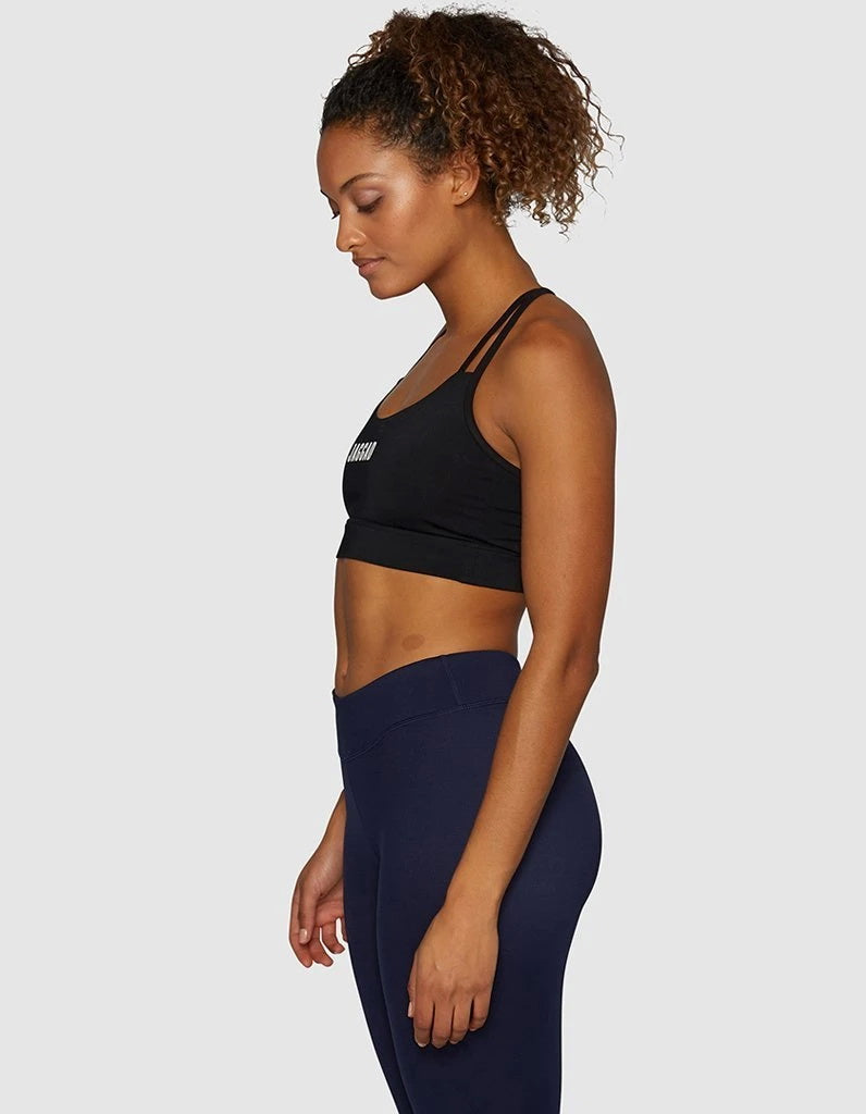 Black Strappy Crop Bra