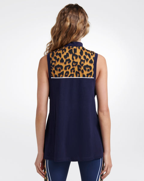 Tempo Zip-Neck Pique Tank