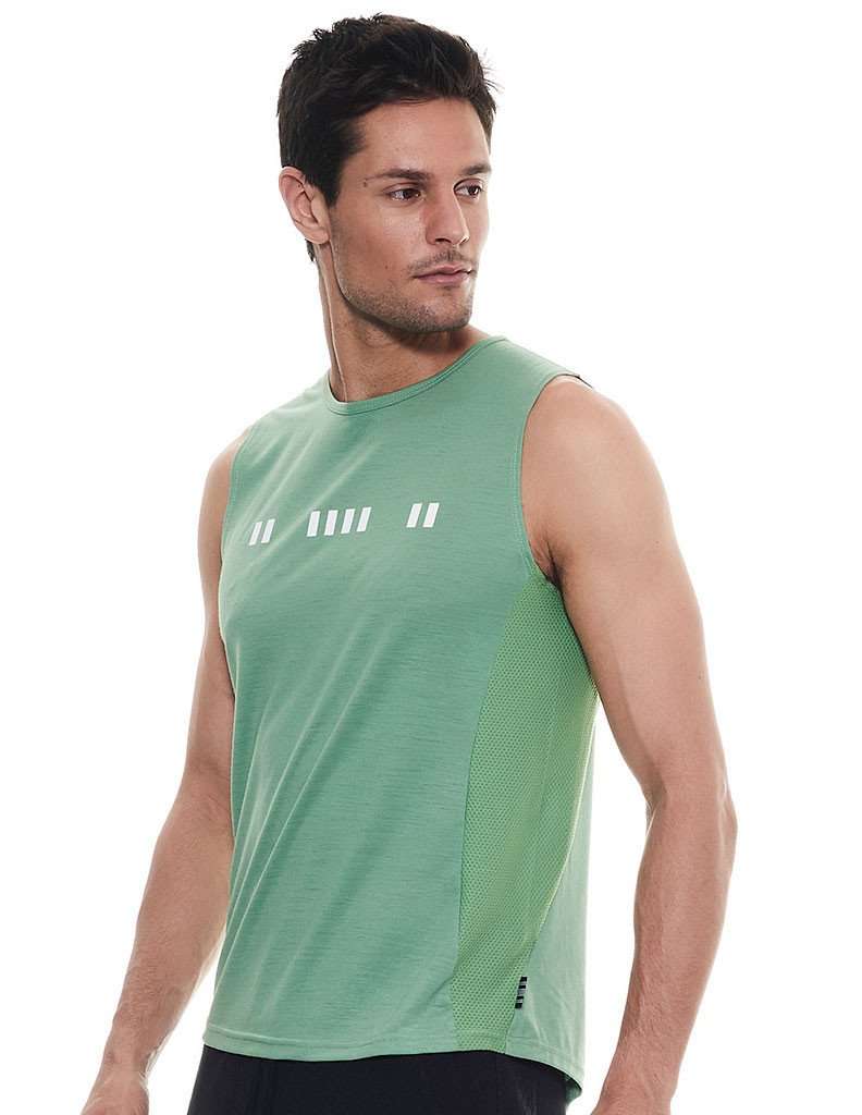 On The Line Stone Green Muscle Tank