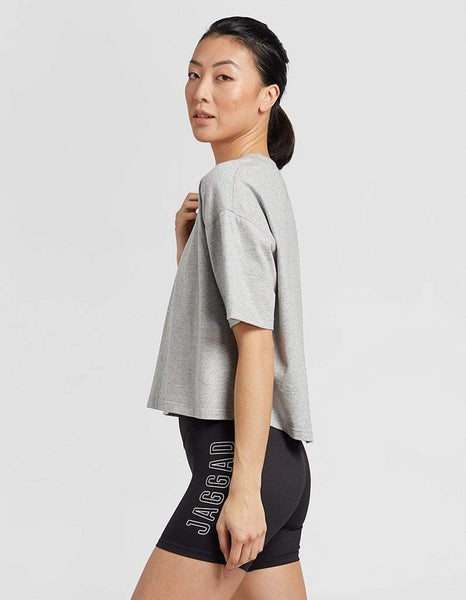 Grey Marle Crop Tee